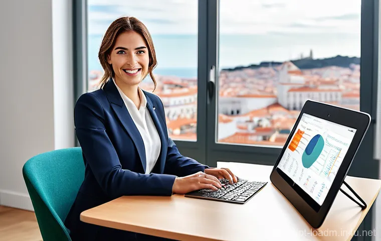 지방행정사 연봉 협상 시 준비해야 할 자료 - **Modern Portuguese Administrative Professional in a Digital Office**
    A highly detailed, photore...
