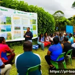 Home 18 지방행정사로 성공한 사례 - A vibrant community meeting scene in a Brazilian neighborhood park during late afternoon, featuring ...
